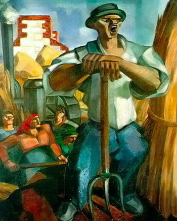 Grim and vulgar Workers painted by Yves Alix